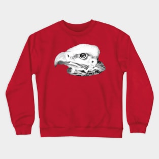 Drawing conversion of the face of a White Faced Vulture Crewneck Sweatshirt